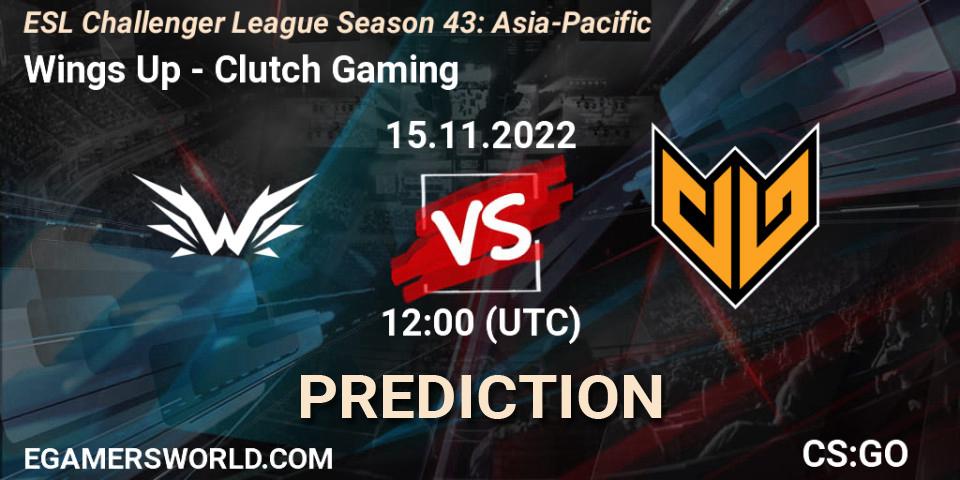 Wings Up vs Clutch Gaming: Match Prediction. 15.11.2022 at 12:00, Counter-Strike (CS2), ESL Challenger League Season 43: Asia-Pacific