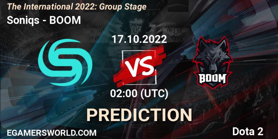 Soniqs vs BOOM: Match Prediction. 17.10.22, Dota 2, The International 2022: Group Stage