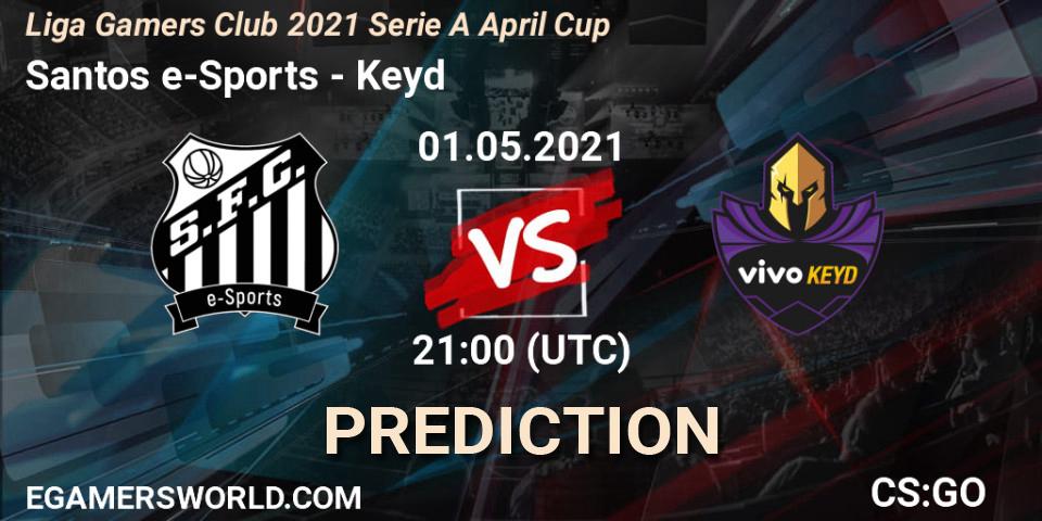 Santos e-Sports vs Keyd: Match Prediction. 01.05.2021 at 21:00, Counter-Strike (CS2), Liga Gamers Club 2021 Serie A April Cup