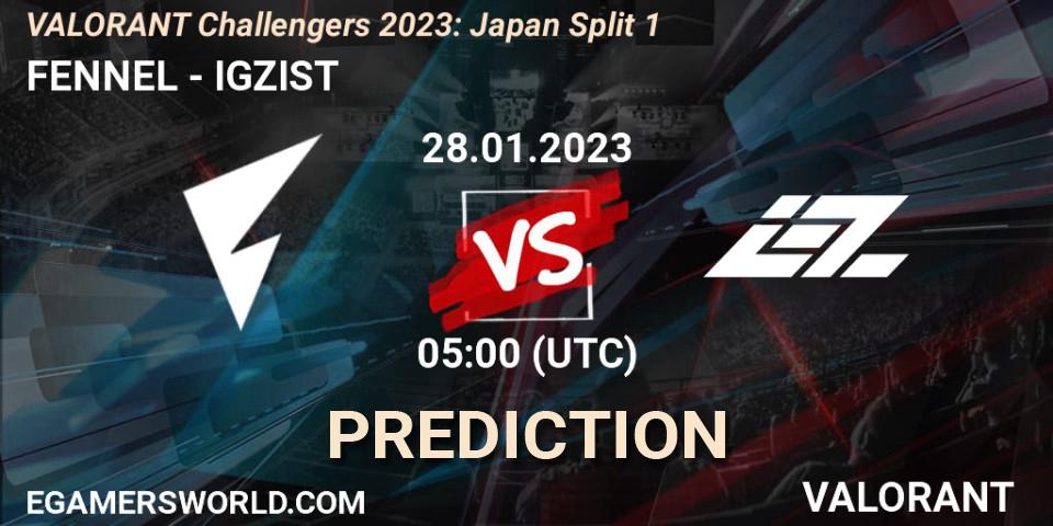 FENNEL vs IGZIST: Match Prediction. 28.01.2023 at 05:00, VALORANT, VALORANT Challengers 2023: Japan Split 1