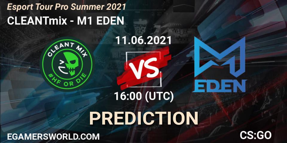 CLEANTmix vs M1 EDEN: Match Prediction. 11.06.2021 at 16:00, Counter-Strike (CS2), Esport Tour Pro Summer 2021