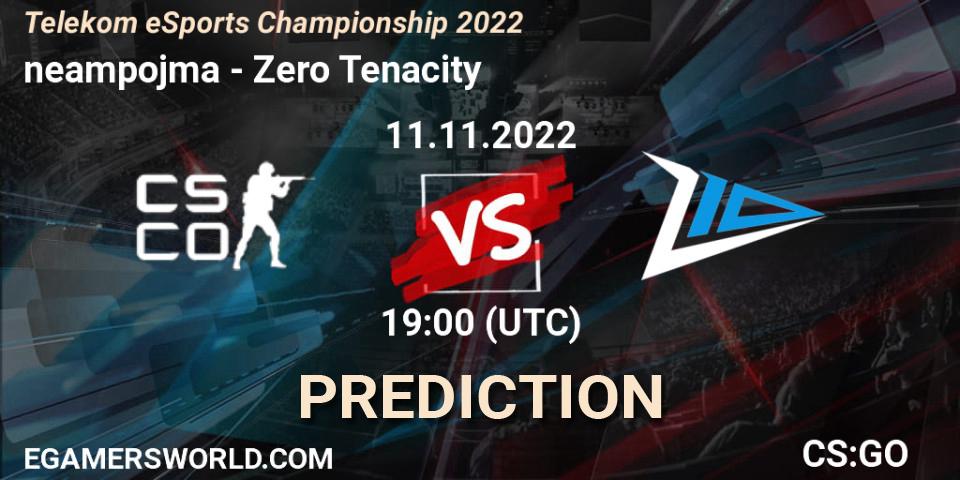 neampojma vs Zero Tenacity: Match Prediction. 11.11.22, CS2 (CS:GO), Telekom eSports Championship 2022