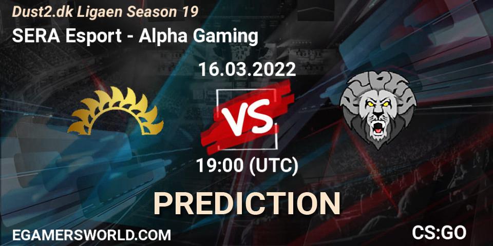 SERA Esport vs Alpha Gaming: Match Prediction. 16.03.2022 at 19:00, Counter-Strike (CS2), Dust2.dk Ligaen Season 19