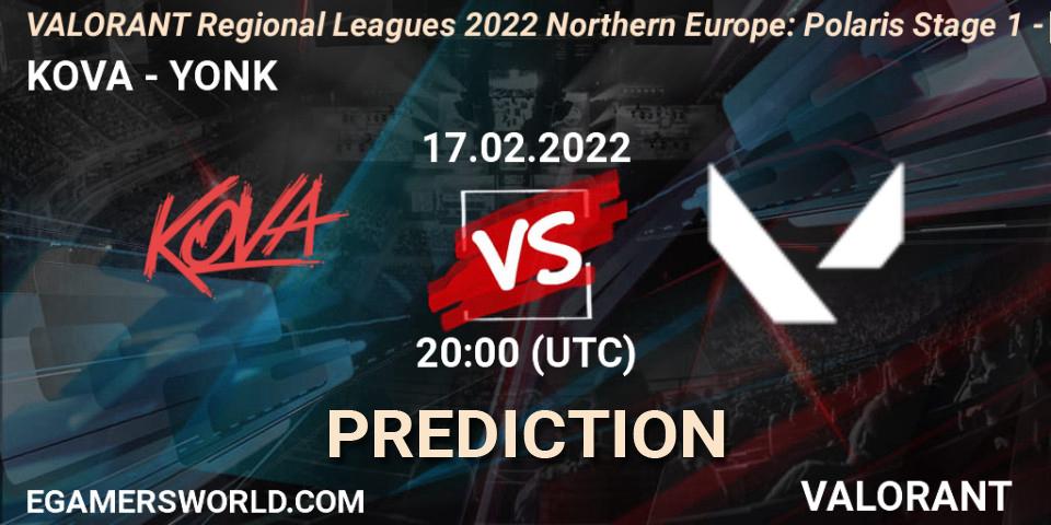 KOVA vs Tundra Esports: Match Prediction. 17.02.2022 at 20:00, VALORANT, VALORANT Regional Leagues 2022 Northern Europe: Polaris Stage 1 - Regular Season