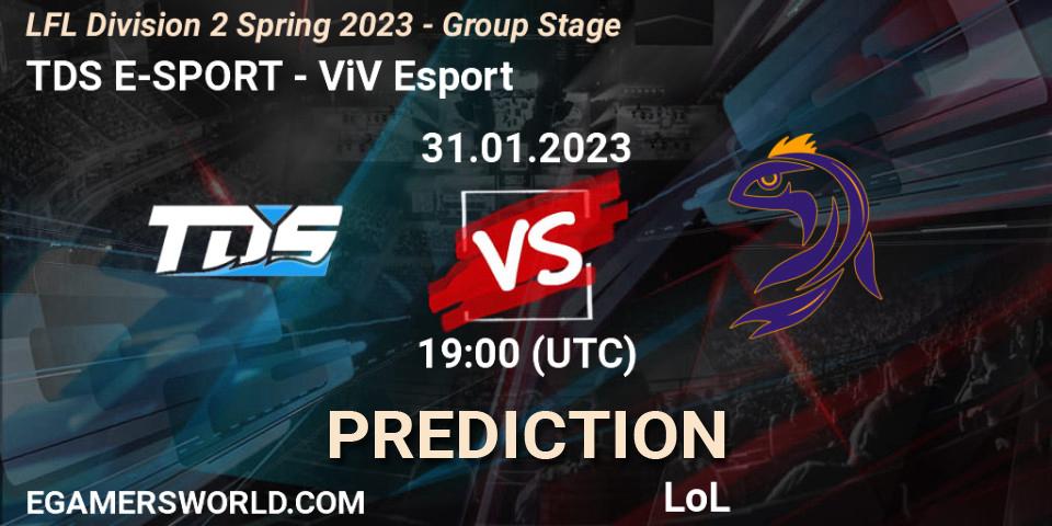 TDS E-SPORT vs ViV Esport: Match Prediction. 31.01.23, LoL, LFL Division 2 Spring 2023 - Group Stage