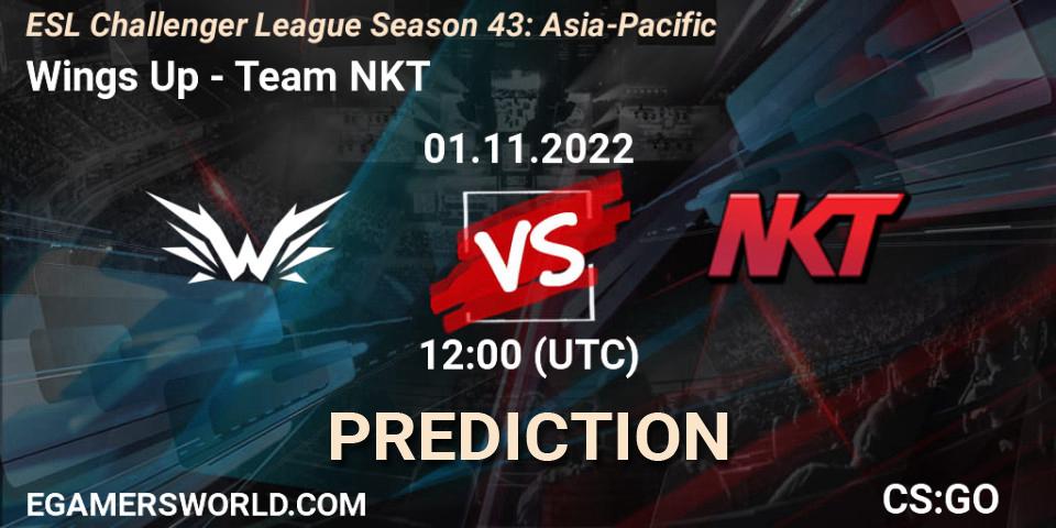 Wings Up vs Team NKT: Match Prediction. 01.11.2022 at 12:00, Counter-Strike (CS2), ESL Challenger League Season 43: Asia-Pacific