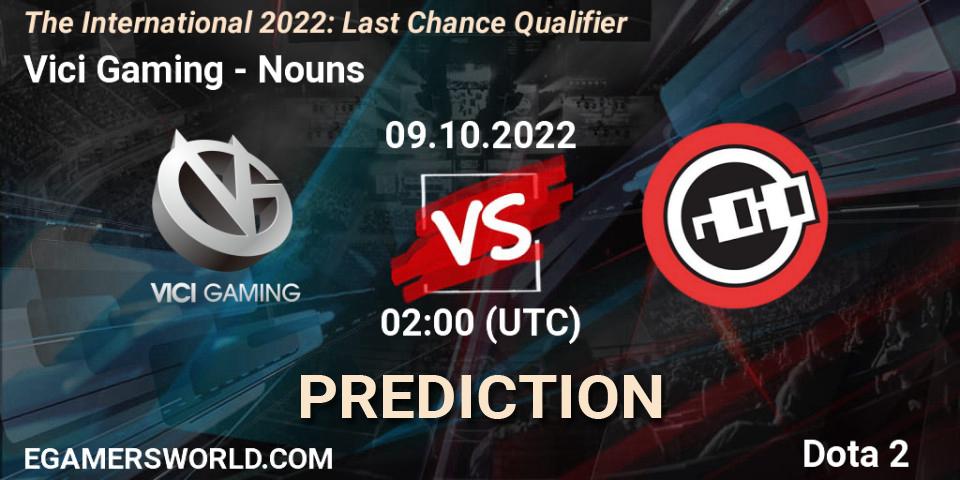 Vici Gaming vs Nouns: Match Prediction. 09.10.22, Dota 2, The International 2022: Last Chance Qualifier