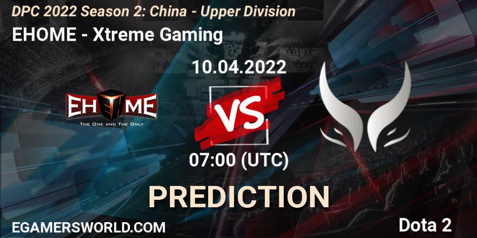 EHOME vs Xtreme Gaming: Match Prediction. 13.04.2022 at 09:57, Dota 2, DPC 2021/2022 Tour 2 (Season 2): China Division I (Upper)