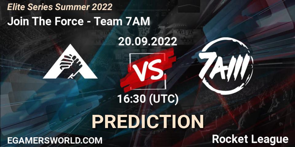 Join The Force vs Team 7AM: Match Prediction. 20.09.2022 at 16:30, Rocket League, Elite Series Summer 2022