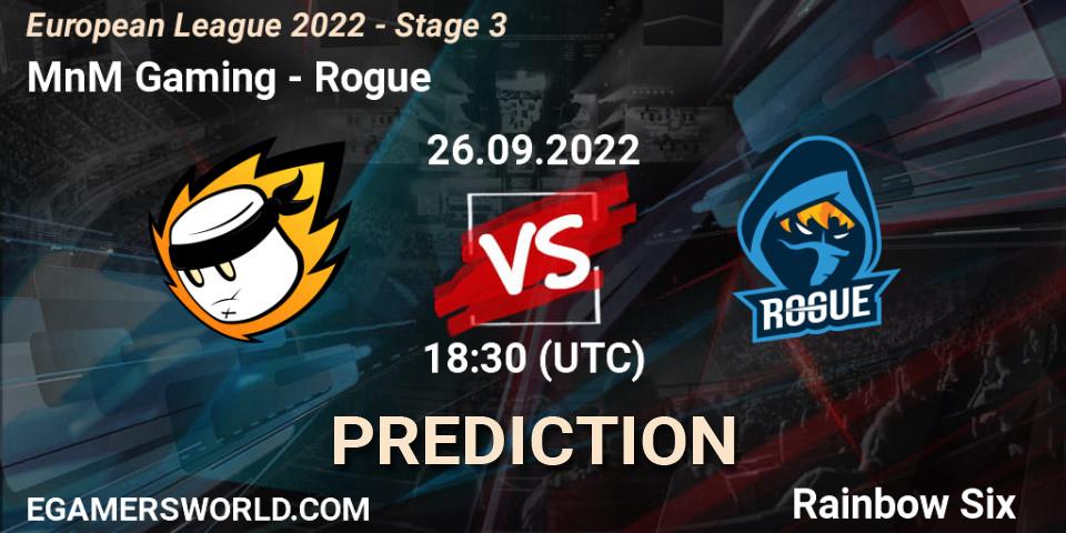 MnM Gaming vs Rogue: Match Prediction. 26.09.22, Rainbow Six, European League 2022 - Stage 3