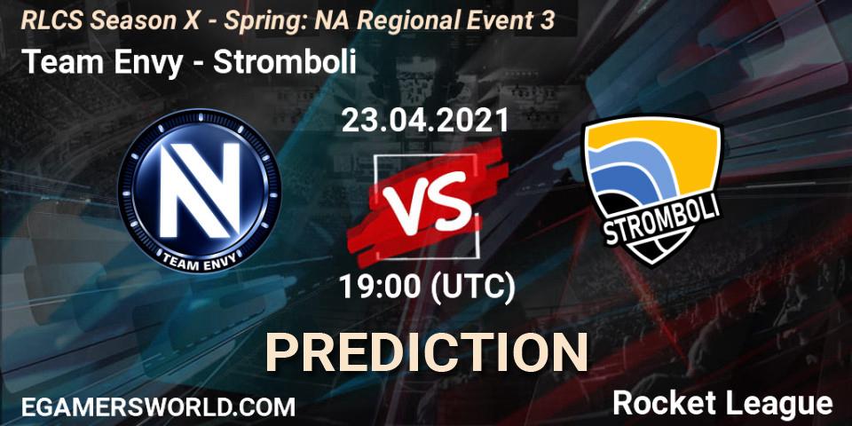 Team Envy vs Stromboli: Match Prediction. 23.04.2021 at 19:20, Rocket League, RLCS Season X - Spring: NA Regional Event 3