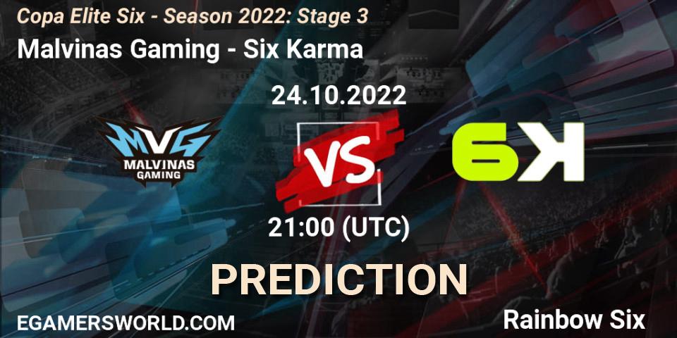 Malvinas Gaming vs Six Karma: Match Prediction. 24.10.2022 at 21:00, Rainbow Six, Copa Elite Six - Season 2022: Stage 3