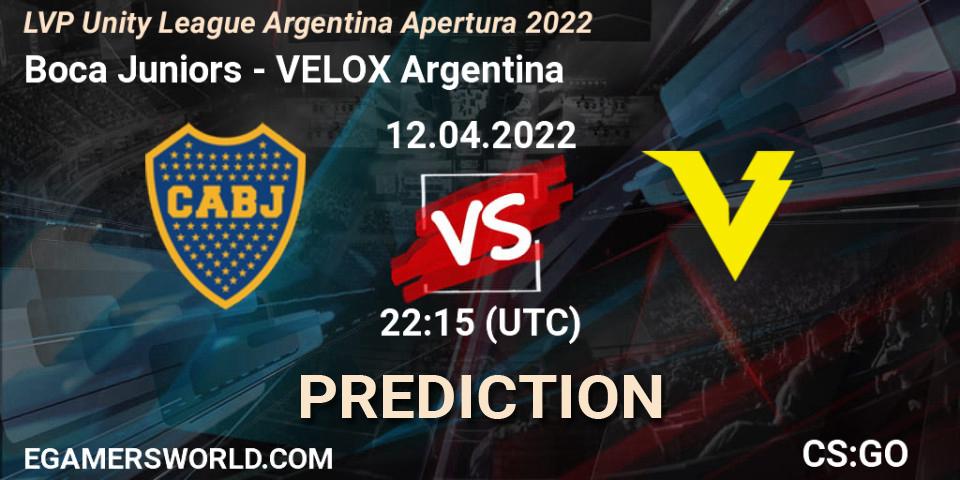 Boca Juniors vs VELOX Argentina: Match Prediction. 12.04.2022 at 22:40, Counter-Strike (CS2), LVP Unity League Argentina Apertura 2022