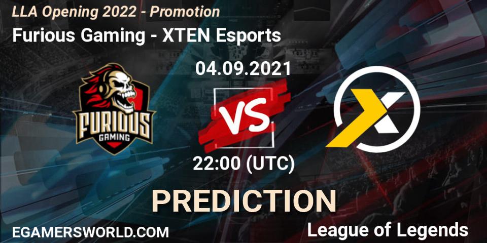 Furious Gaming vs XTEN Esports: Match Prediction. 04.09.2021 at 22:00, LoL, LLA Opening 2022 - Promotion
