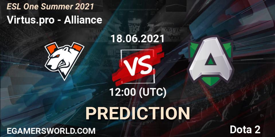 Virtus.pro vs Alliance: Match Prediction. 18.06.2021 at 11:55, Dota 2, ESL One Summer 2021