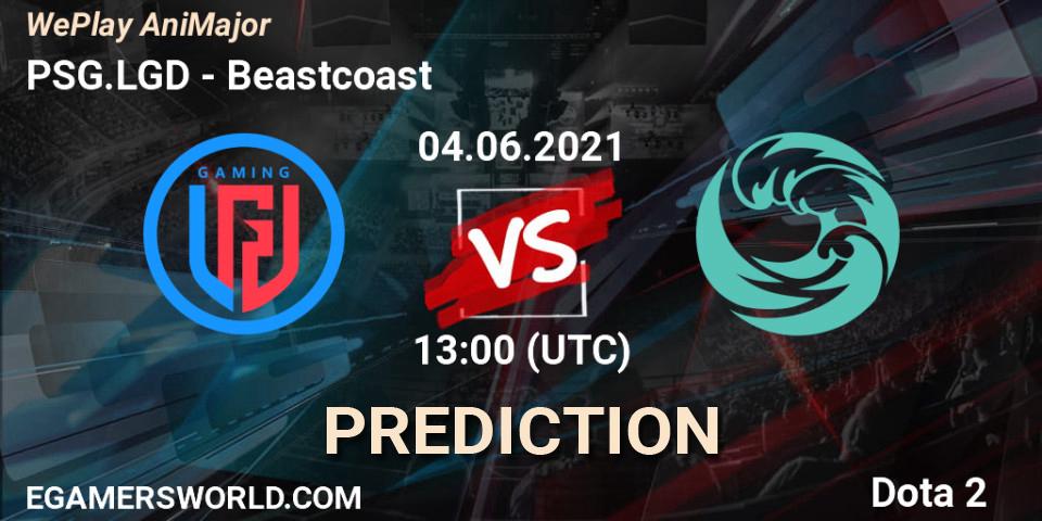 PSG.LGD vs Beastcoast: Match Prediction. 04.06.2021 at 13:47, Dota 2, WePlay AniMajor 2021