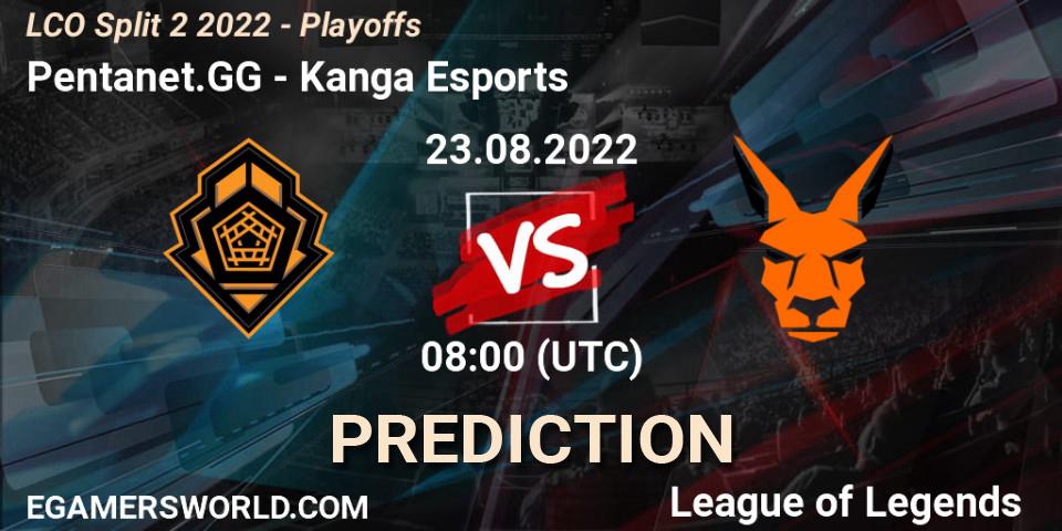 Pentanet.GG vs Kanga Esports: Match Prediction. 23.08.2022 at 08:00, LoL, LCO Split 2 2022 - Playoffs