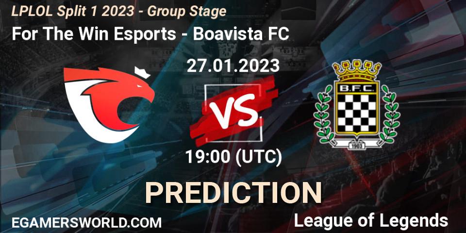 For The Win Esports vs Boavista FC: Match Prediction. 27.01.2023 at 19:00, LoL, LPLOL Split 1 2023 - Group Stage