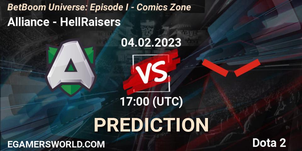 Alliance vs HellRaisers: Match Prediction. 04.02.23, Dota 2, BetBoom Universe: Episode I - Comics Zone