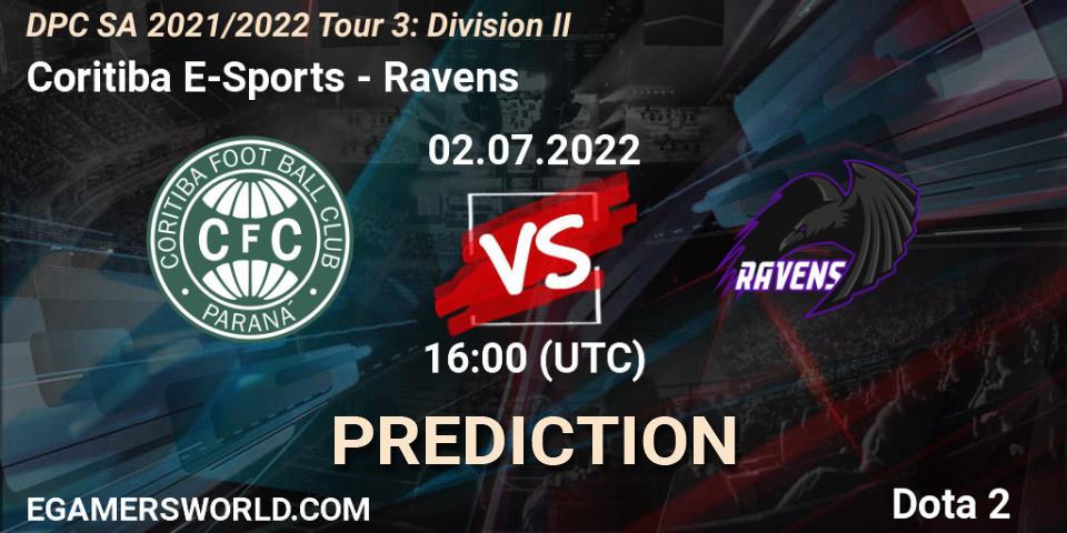 Coritiba E-Sports vs Ravens: Match Prediction. 02.07.2022 at 16:02, Dota 2, DPC SA 2021/2022 Tour 3: Division II