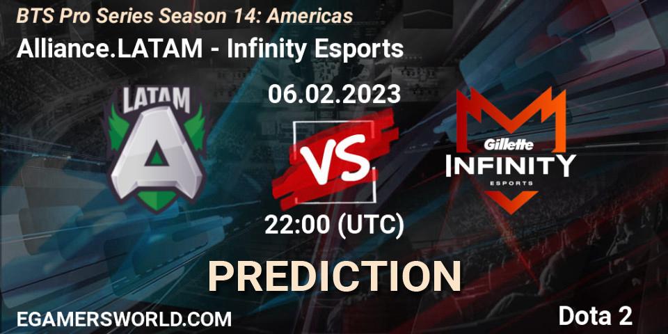 Alliance.LATAM vs Infinity Esports: Match Prediction. 07.02.23, Dota 2, BTS Pro Series Season 14: Americas