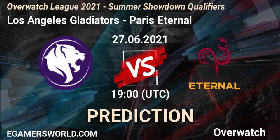 Los Angeles Gladiators vs Paris Eternal: Match Prediction. 27.06.2021 at 19:00, Overwatch, Overwatch League 2021 - Summer Showdown Qualifiers