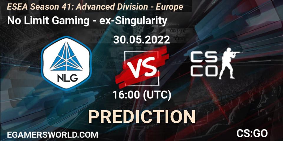 No Limit Gaming vs ex-Singularity: Match Prediction. 30.05.22, CS2 (CS:GO), ESEA Season 41: Advanced Division - Europe