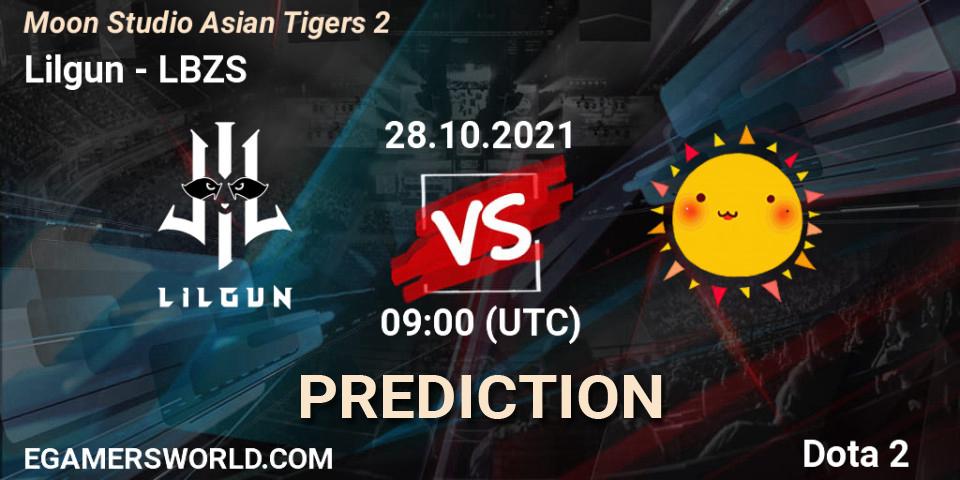 Lilgun vs LBZS: Match Prediction. 28.10.2021 at 09:11, Dota 2, Moon Studio Asian Tigers 2