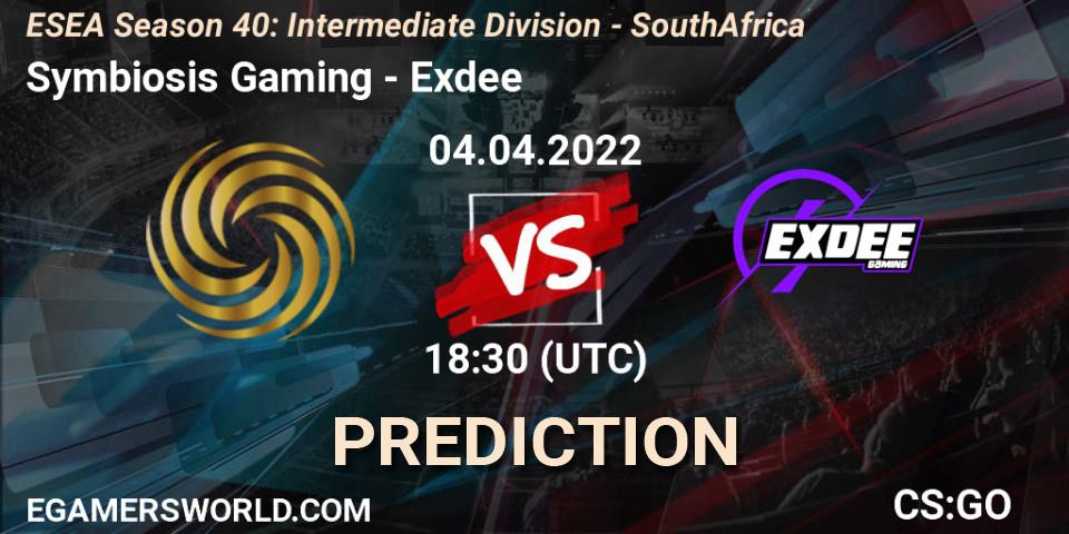 Symbiosis Gaming vs Exdee: Match Prediction. 04.04.22, CS2 (CS:GO), ESEA Season 40: Intermediate Division - South Africa