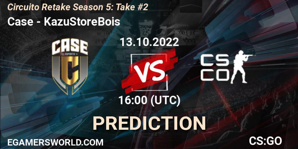 Case vs KazuStoreBois: Match Prediction. 13.10.2022 at 16:00, Counter-Strike (CS2), Circuito Retake Season 5: Take #2