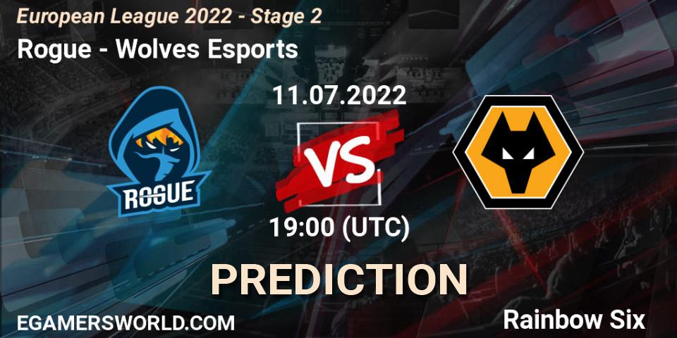 Rogue vs Wolves Esports: Match Prediction. 11.07.22, Rainbow Six, European League 2022 - Stage 2