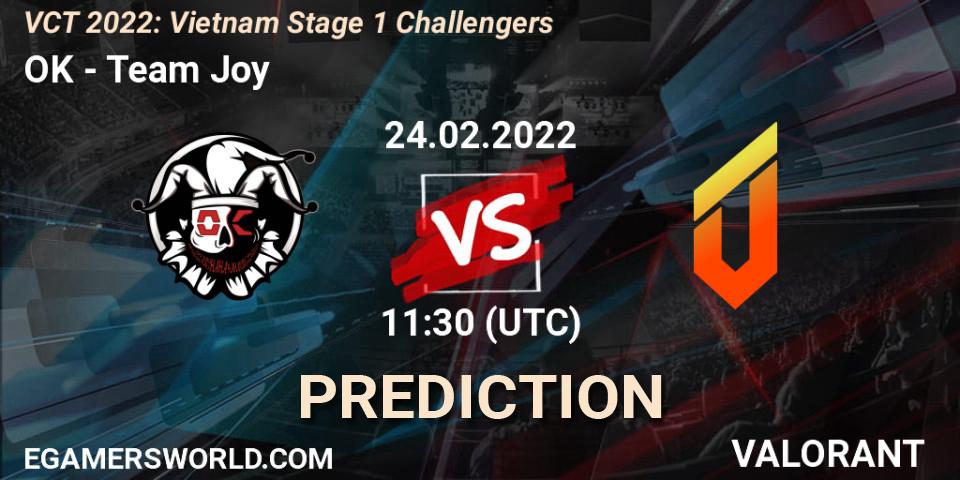 OK vs Team Joy: Match Prediction. 24.02.2022 at 11:30, VALORANT, VCT 2022: Vietnam Stage 1 Challengers