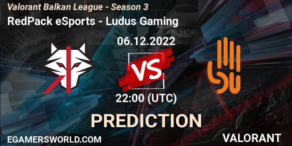 RedPack eSports vs Ludus Gaming: Match Prediction. 06.12.22, VALORANT, Valorant Balkan League - Season 3