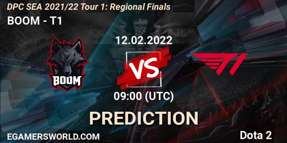 BOOM vs T1: Match Prediction. 12.02.2022 at 08:48, Dota 2, DPC SEA 2021/22 Tour 1: Regional Finals