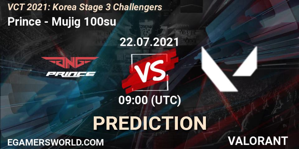 Prince vs Mujig 100su: Match Prediction. 22.07.2021 at 09:00, VALORANT, VCT 2021: Korea Stage 3 Challengers