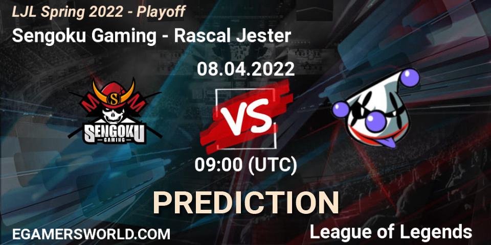 Sengoku Gaming vs Rascal Jester: Match Prediction. 08.04.2022 at 09:00, LoL, LJL Spring 2022 - Playoff 