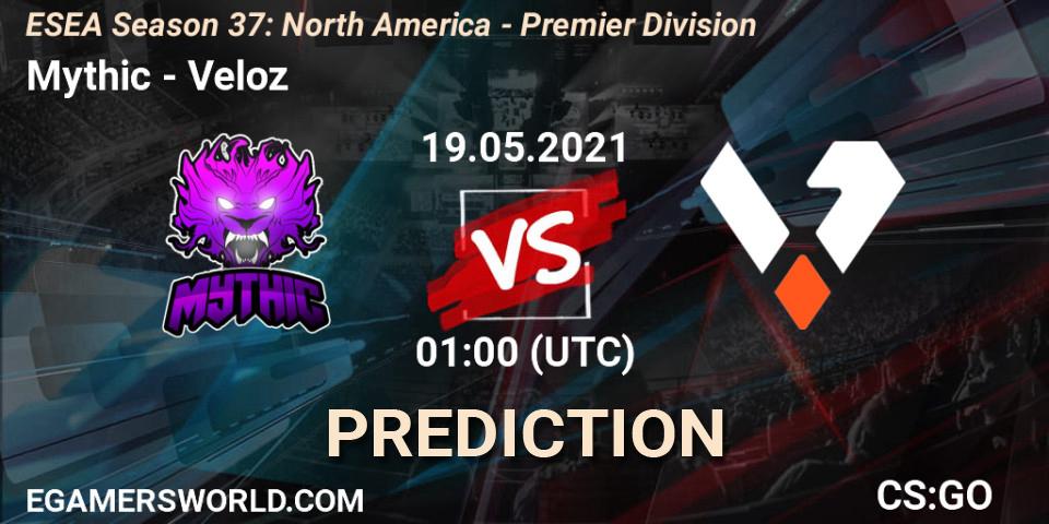 Mythic vs Veloz: Match Prediction. 19.05.2021 at 01:00, Counter-Strike (CS2), ESEA Season 37: North America - Premier Division
