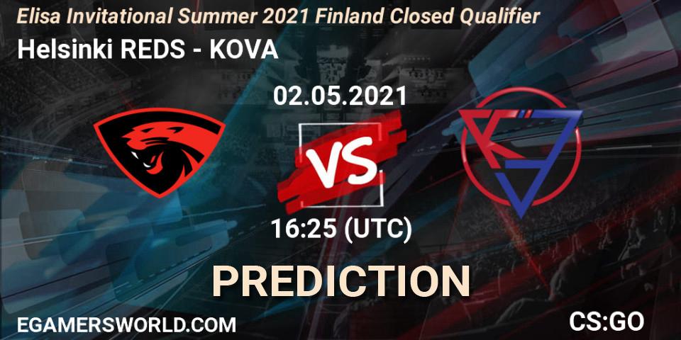 Helsinki REDS vs KOVA: Match Prediction. 02.05.2021 at 16:25, Counter-Strike (CS2), Elisa Invitational Summer 2021 Finland Closed Qualifier