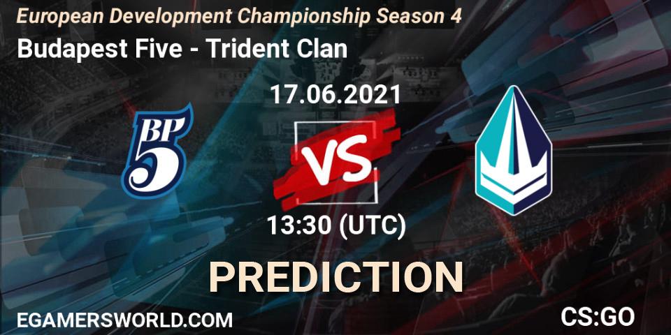 Budapest Five vs Trident Clan: Match Prediction. 17.06.2021 at 13:40, Counter-Strike (CS2), European Development Championship Season 4