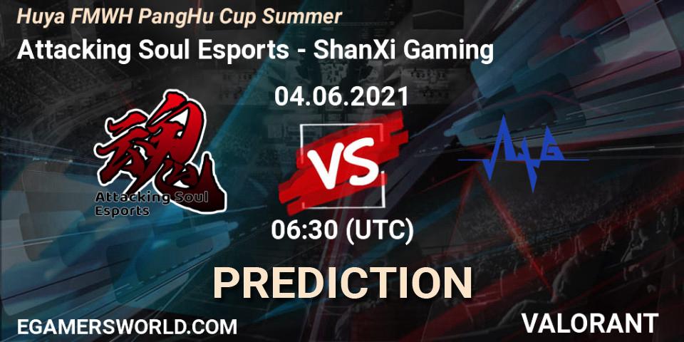 Attacking Soul Esports vs ShanXi Gaming: Match Prediction. 04.06.2021 at 06:30, VALORANT, Huya FMWH PangHu Cup Summer