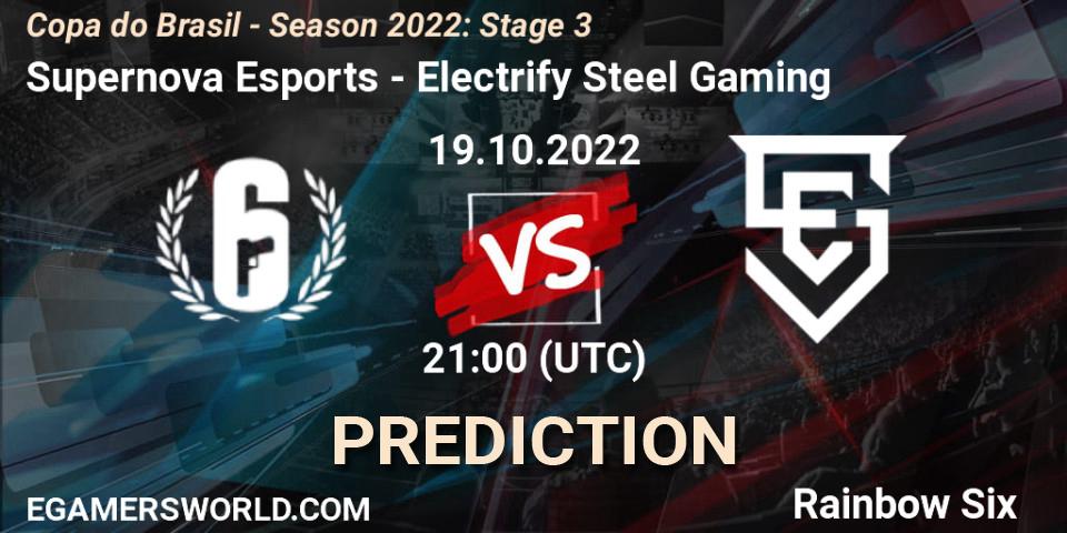 Supernova Esports vs Electrify Steel Gaming: Match Prediction. 19.10.2022 at 21:00, Rainbow Six, Copa do Brasil - Season 2022: Stage 3