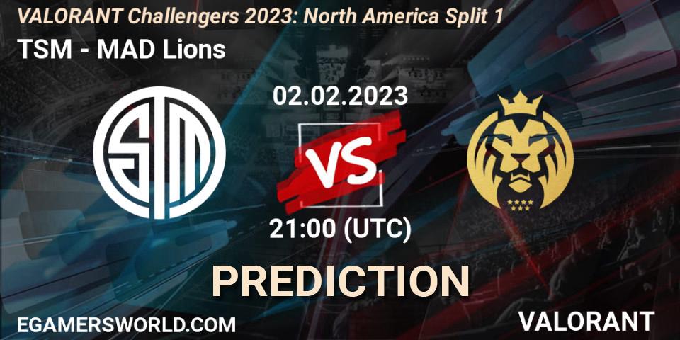 TSM vs MAD Lions: Match Prediction. 02.02.23, VALORANT, VALORANT Challengers 2023: North America Split 1