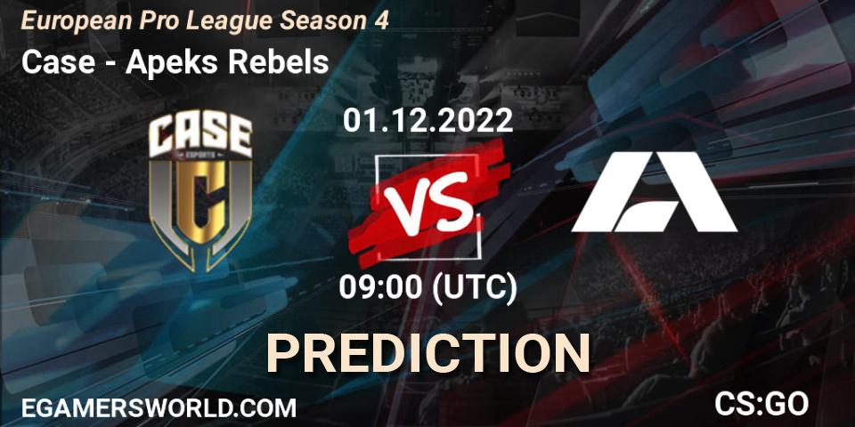 Case vs Apeks Rebels: Match Prediction. 01.12.22, CS2 (CS:GO), European Pro League Season 4