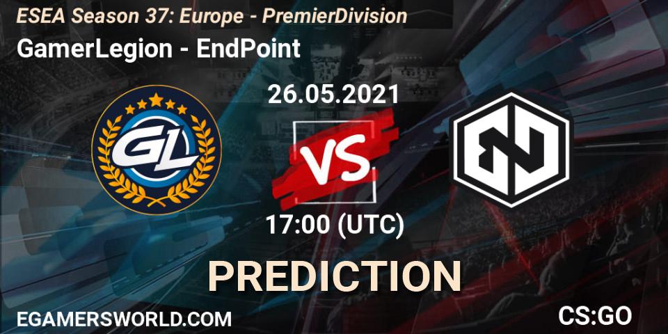 GamerLegion vs EndPoint: Match Prediction. 04.06.2021 at 11:00, Counter-Strike (CS2), ESEA Season 37: Europe - Premier Division