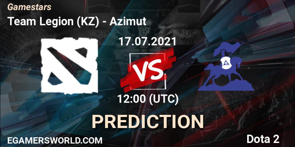 Team Legion (KZ) vs Azimut: Match Prediction. 17.07.2021 at 12:00, Dota 2, Gamestars