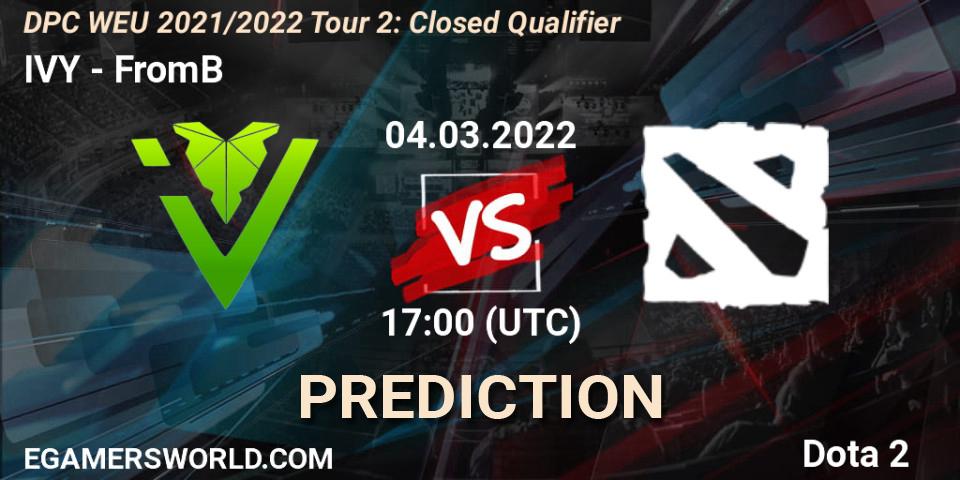 IVY vs FromB: Match Prediction. 04.03.2022 at 17:00, Dota 2, DPC WEU 2021/2022 Tour 2: Closed Qualifier