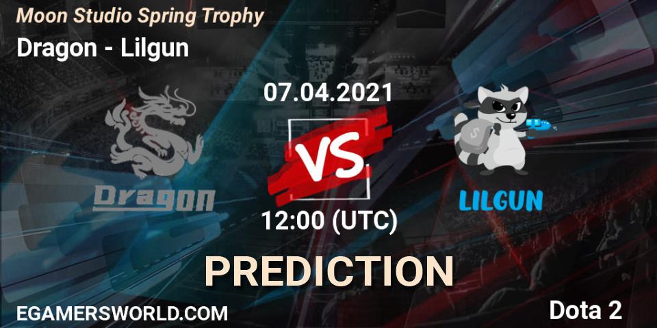 Dragon vs Lilgun: Match Prediction. 07.04.2021 at 12:00, Dota 2, Moon Studio Spring Trophy