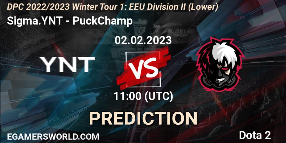Sigma.YNT vs PuckChamp: Match Prediction. 02.02.23, Dota 2, DPC 2022/2023 Winter Tour 1: EEU Division II (Lower)
