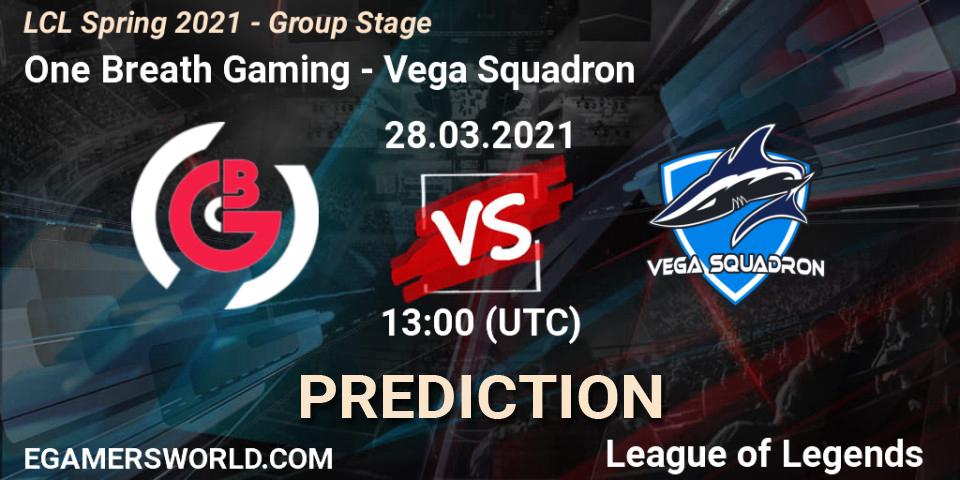 One Breath Gaming vs Vega Squadron: Match Prediction. 28.03.2021 at 13:00, LoL, LCL Spring 2021 - Group Stage