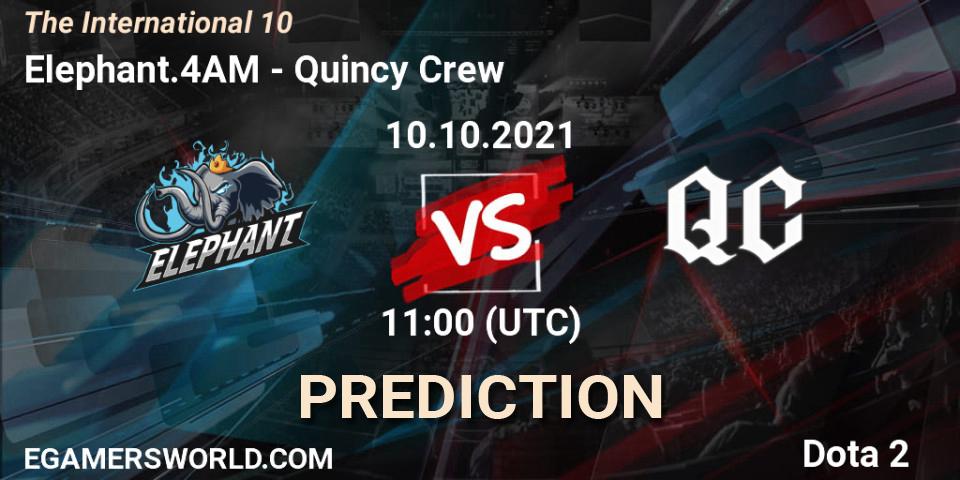 Elephant.4AM vs Quincy Crew: Match Prediction. 10.10.2021 at 10:54, Dota 2, The Internationa 2021
